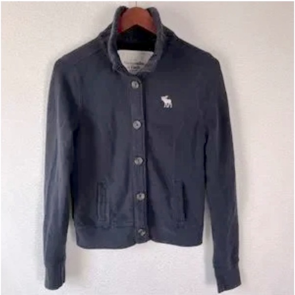 Abercrombie & Fitch Black Vintage Button Down Sweater Jacket M - Picture 4 of 12